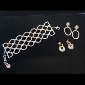 Stella and dot bracelet & 2 sets of ear rings